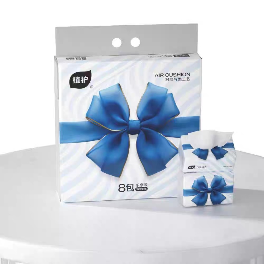植护气垫纸巾·礼品纸面巾140mm*175mm/4层 84抽*8包高清大图