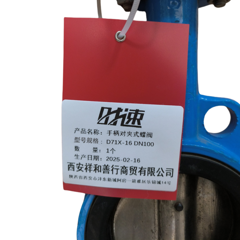 时速 手柄对夹式蝶阀 D71X-16 DN100 个高清大图