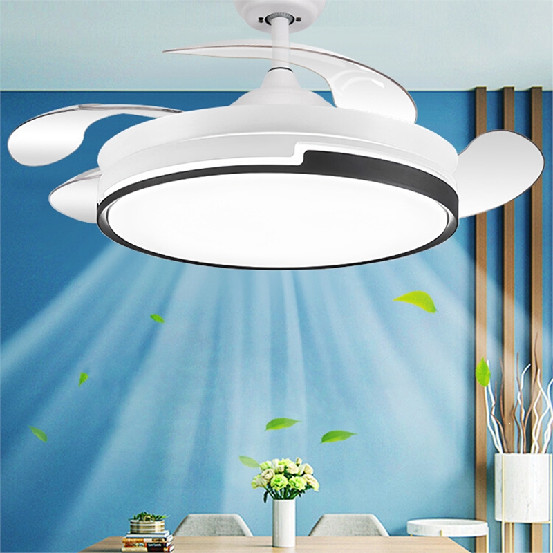 风扇灯吊扇灯大风力隐形家用客厅餐厅卧室吸顶带电扇吊灯一体