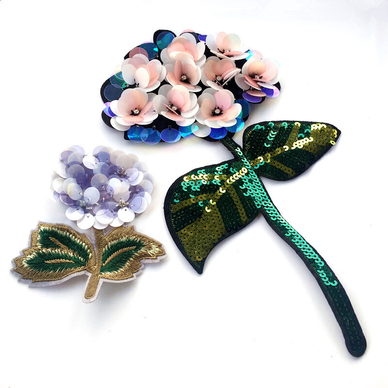 大尺寸花朵布贴衣服补洞补丁贴花图案绣花亮贴片刺绣服装DIY辅料