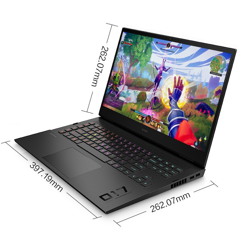 惠普(HP)暗影精灵7Plus 17-ck0054TX 游戏本17.3英寸笔记本电脑(i7-11800H 16G 2TB固态 RTX3080 16G独显 2K 165Hz)