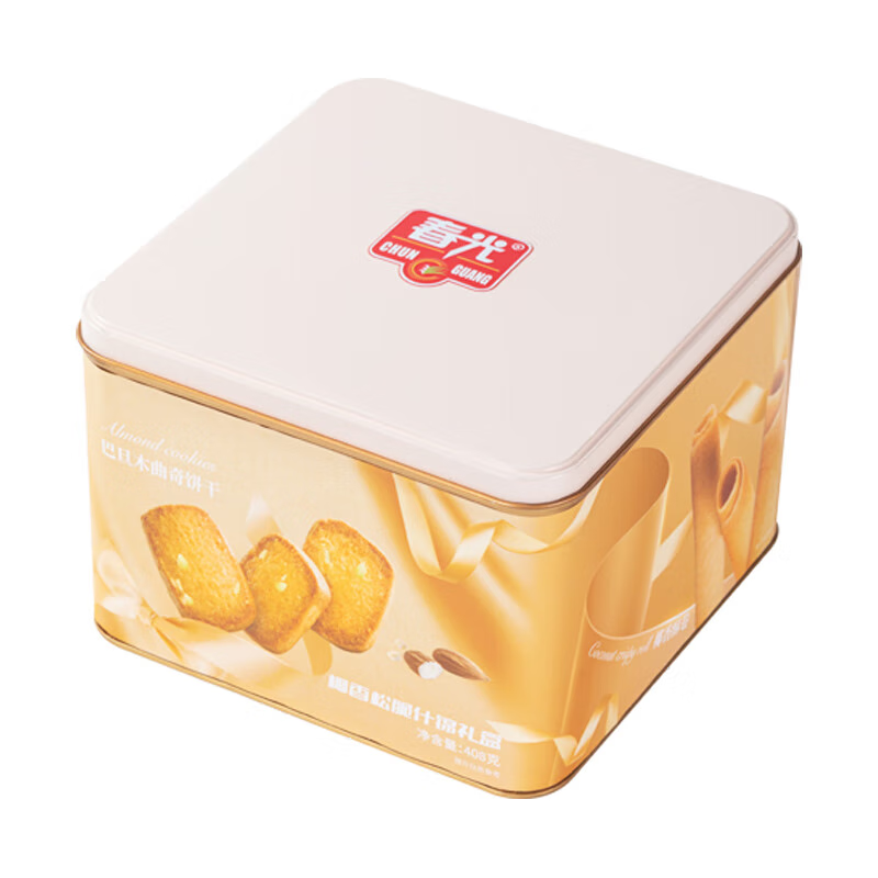 “椰香松脆什锦礼盒 408g 椰香酥卷216g 椰蓉味凤凰卷111g 椰子味巴旦木曲奇81g”高清大图