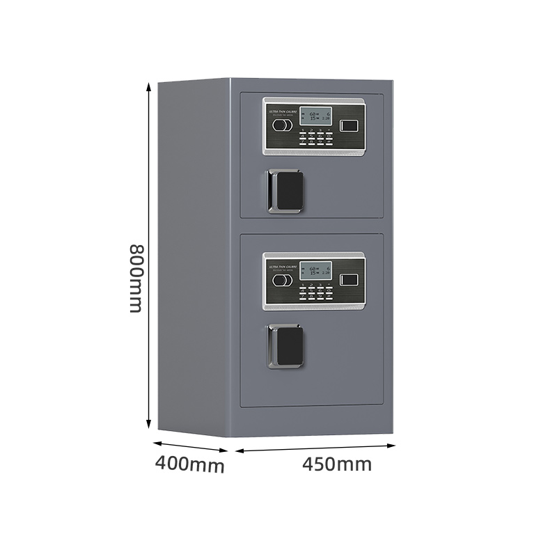 臻远 ZY6040344 钢制保险柜家用办公保险箱柜 电子锁 双门 450*400*800mm 灰色高清大图