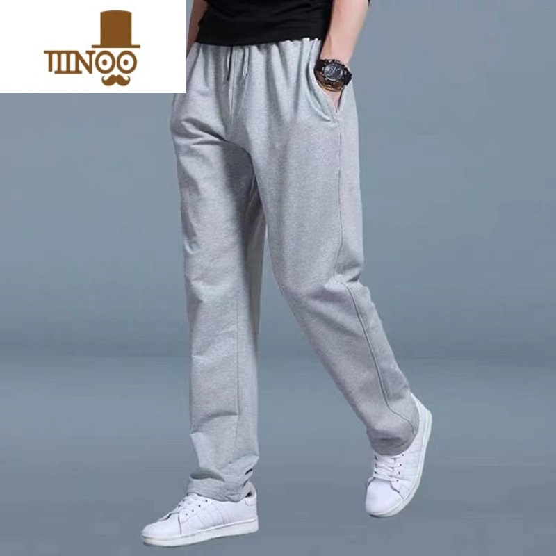 yanxu夏季运动裤直筒裤子男士宽松百搭男裤卫裤大码薄款休闲裤长裤