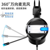 友柏A10 电脑有线耳机头戴式带麦克风 游戏带话筒 吃鸡电竞7.1声道耳麦 台式机笔记本手机有线非蓝牙 A10黑蓝长麦