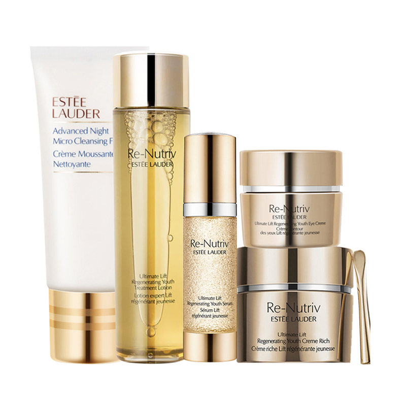 雅诗兰黛(estee lauder)奢宠白金花菁萃紧颜女士面部护肤套装礼盒