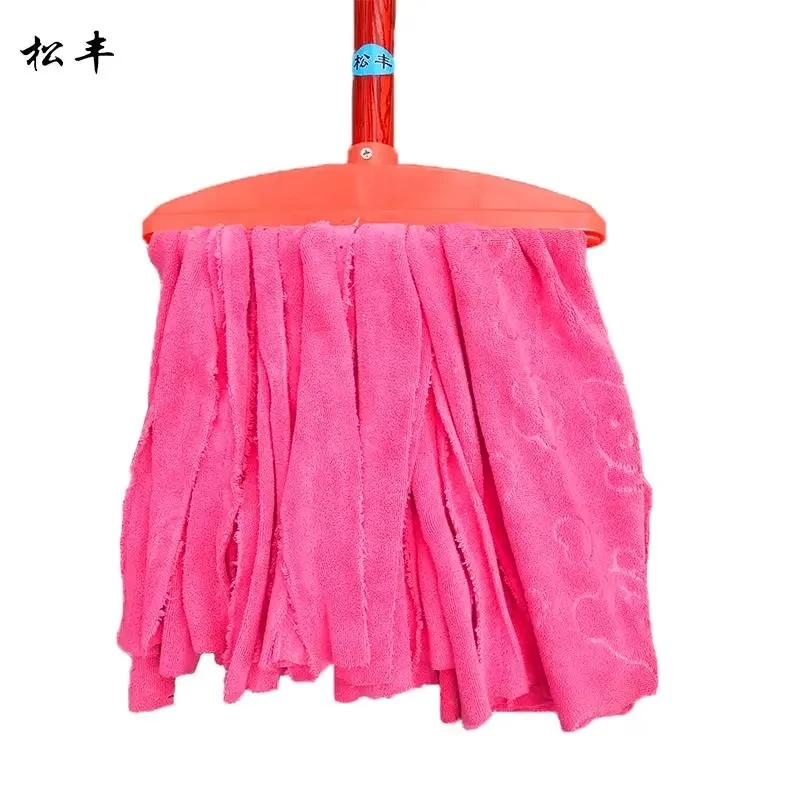 松丰家居毛巾干湿两用布拖把日用清洁吸水家用实木拖布方型塑料头防腐烂160cm*30cm把高清大图