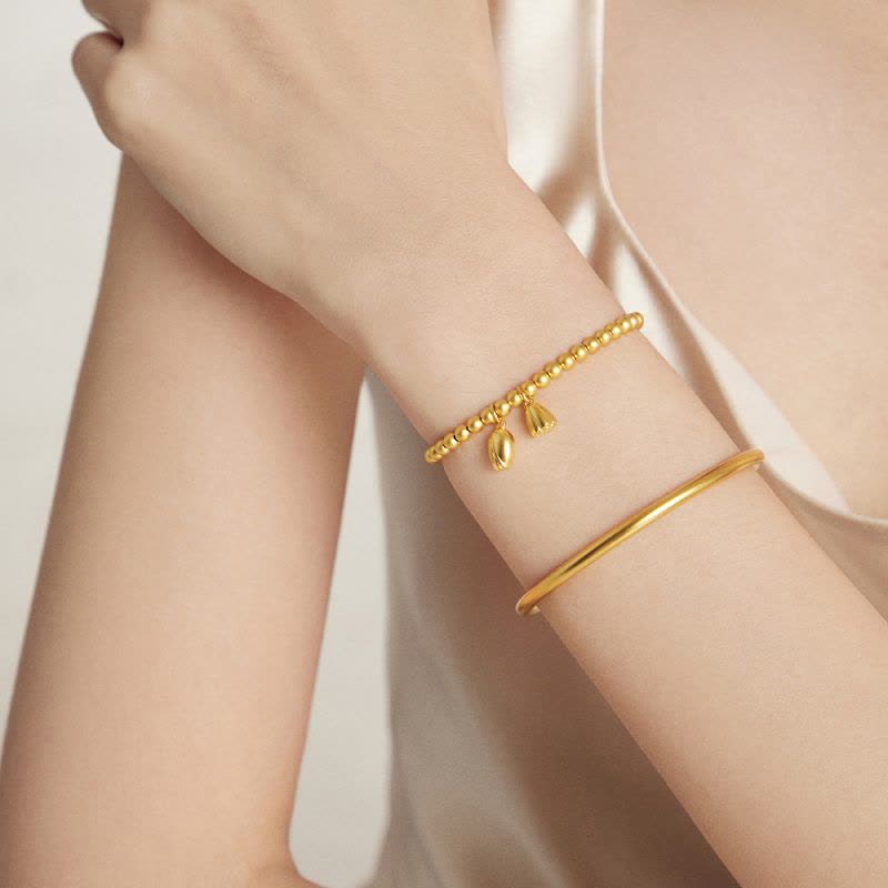 周大福传承经典传承合合莲心莲蓬黄金足金手链计价(工费:1280元)F221393图片