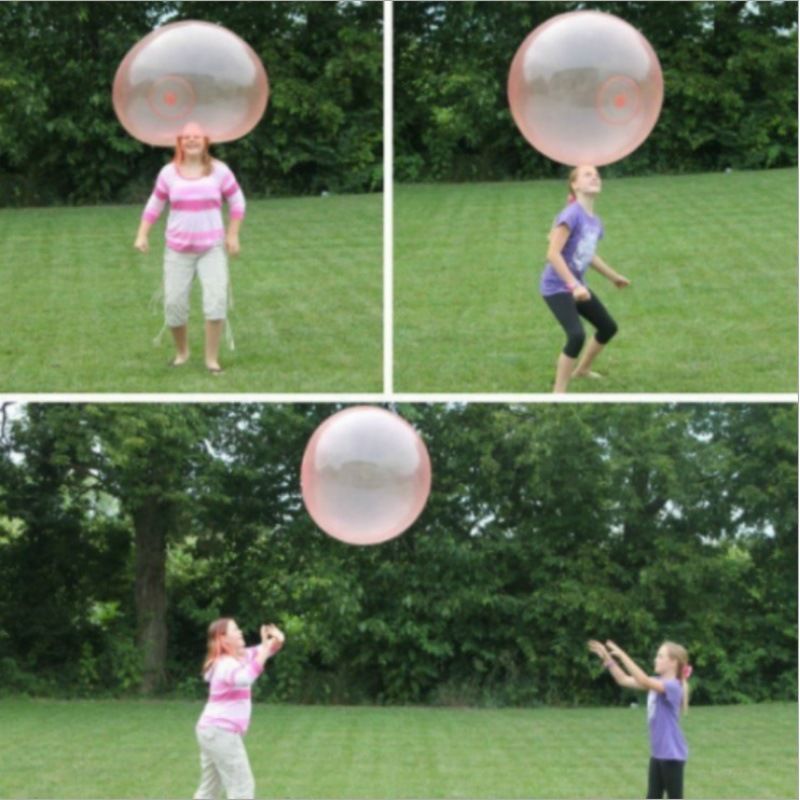 天蓝色 大号能吹70cm 玩具泡泡球wubble bubble ball儿童玩具弹力球注水充气球
