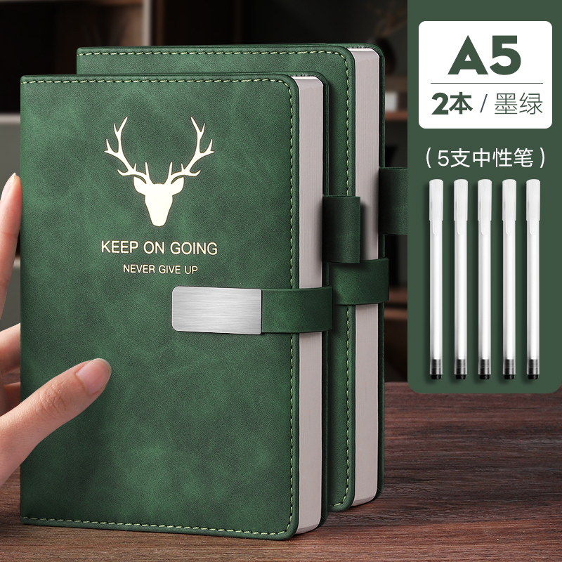 三木笔记本子2022年新款加厚A5超厚B5记事软皮商务工作记账办公会议记录本日记本学生文艺高颜值批发定制logo