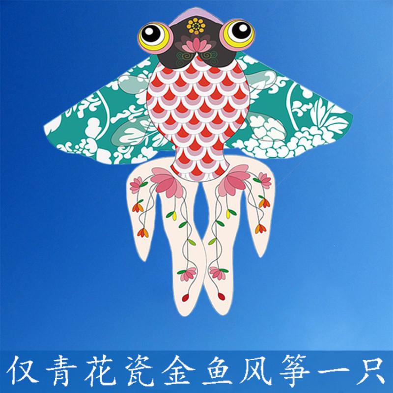 潍坊风筝传统中国风金鱼风筝新手微风成人易飞儿童凤凰新款创意 三维工匠 仅金鱼风筝一只_605_479