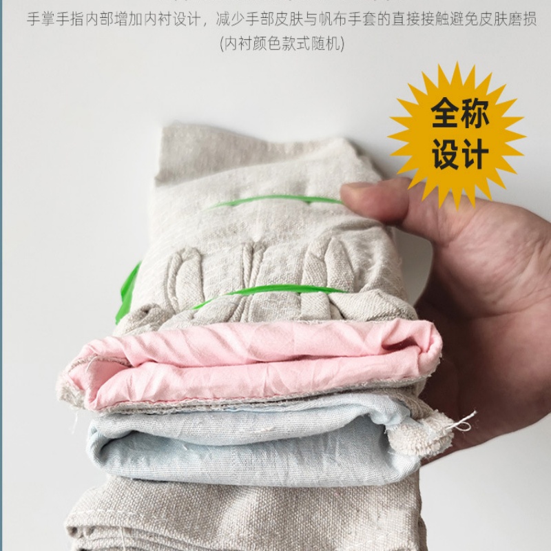 珂攸洋白甲加长帆布电焊手套20*10*1cm双/包高清大图