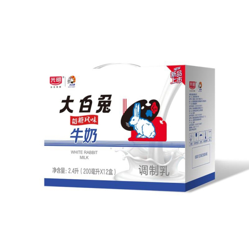 光明大白兔奶糖风味牛奶200ml*12