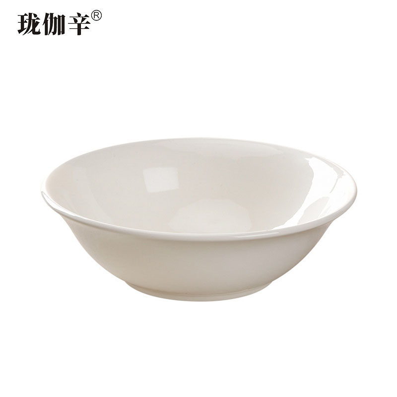 珑伽辛 白色陶瓷碗斗碗盛菜碗汤粉面碗 7英寸/个高清大图