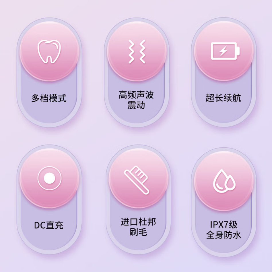 夏普 SHARP 智能声波电动牙刷 六轴净感科技高端防水设计高清大图