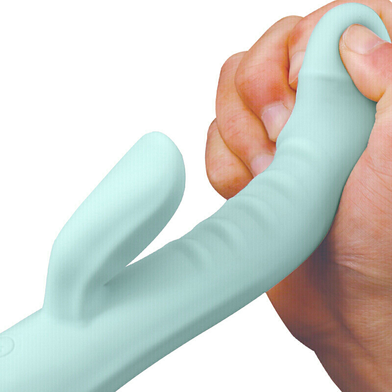 久爱 恒温加热震动棒女用自嗨玩具全自动智能变频伸缩女性振动av按摩棒双头转珠棒快感情趣用品 加温萌系双震棒-蓝色高清大图