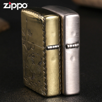 zippo芝宝原装打火机 正品精雕刻富贵锦鲤古银煤油打火机