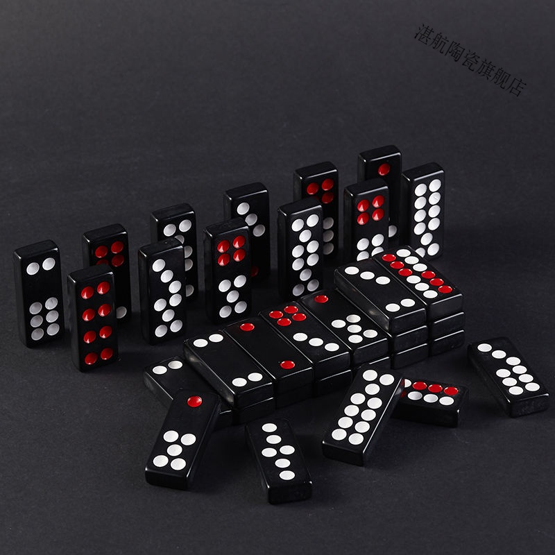 牌九骨牌天九家用密胺材质32张推牌九加厚实心九大号黑色牌九骨牌 20