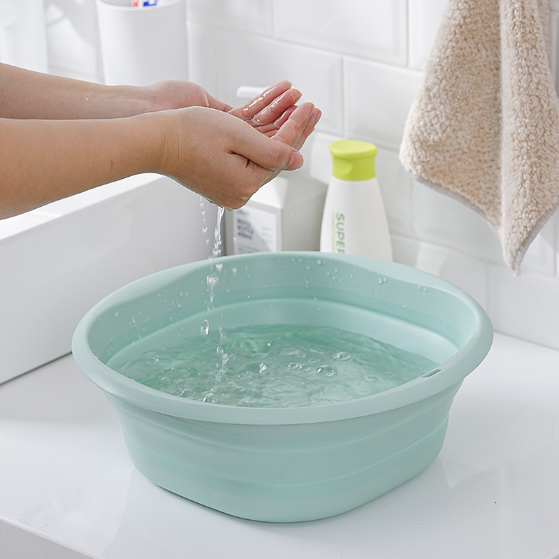 日本可折叠脸盆旅游便携式洗脸盆婴儿宝宝大人用学生宿舍可悬挂中号