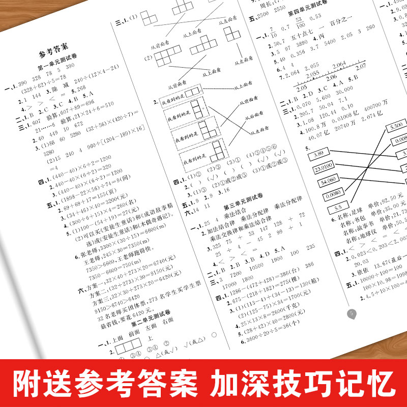 醉染图书4年级数学达标测试卷 下册 RJ9787544262408高清大图