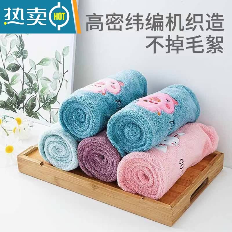 敬平干发帽女长发成人吸水新款速干可爱浴帽包头巾擦头发 加厚双层 紫色月亮图片