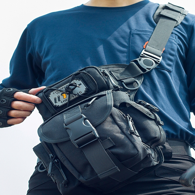 战术腿包闪电客男士骑行摩托车机车多功能绑腿防水路亚户外斜跨包腰包