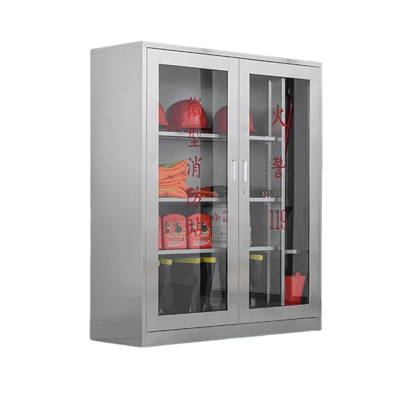 迅迈 304不锈钢消防柜 消防器材柜 灭火器材存放柜 微型消防站40*90*140cm 单位;台高清大图