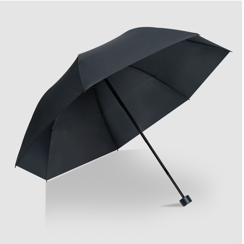 红叶三折七骨黑胶伞 防风折叠晴雨伞男女黑胶防晒太阳伞遮阳伞 七骨加固雨伞 颜色随机-DF2624高清大图