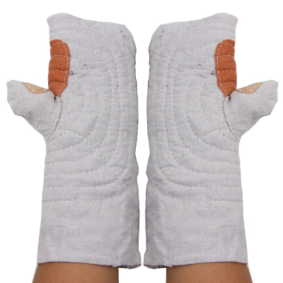 二指加厚隔热棉劳保手套烤箱家用防烫加长微波炉烤炉防耐高温手套 长