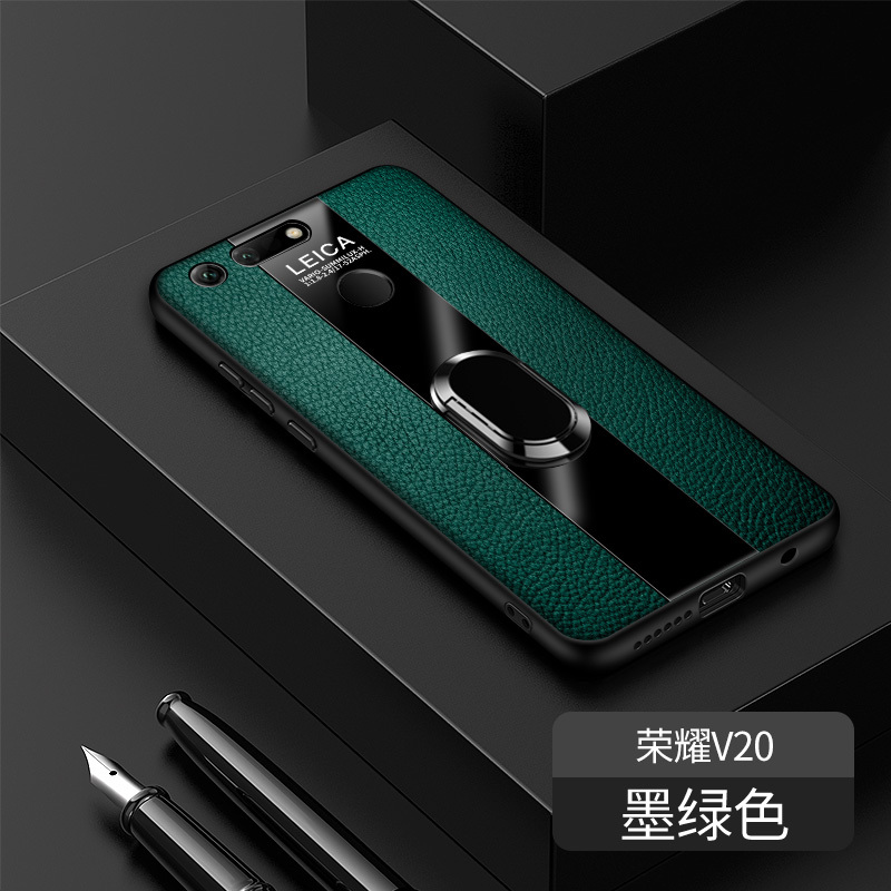 [送钢化膜]高铭宣荣耀20手机壳华为20pro保时捷v20全包honor10青 荣耀v20★[墨绿色]送钢化膜+磁吸指环