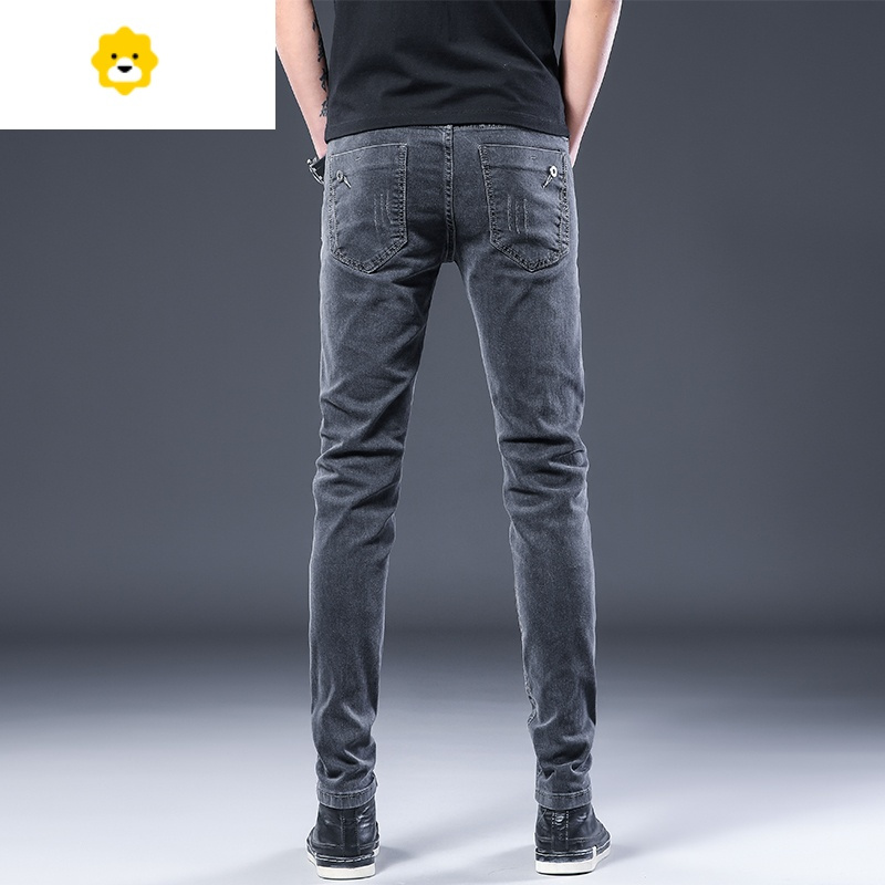 fish basket2024季弹力修身牛仔裤男新塘小脚休闲裤子季薄款潮流男士