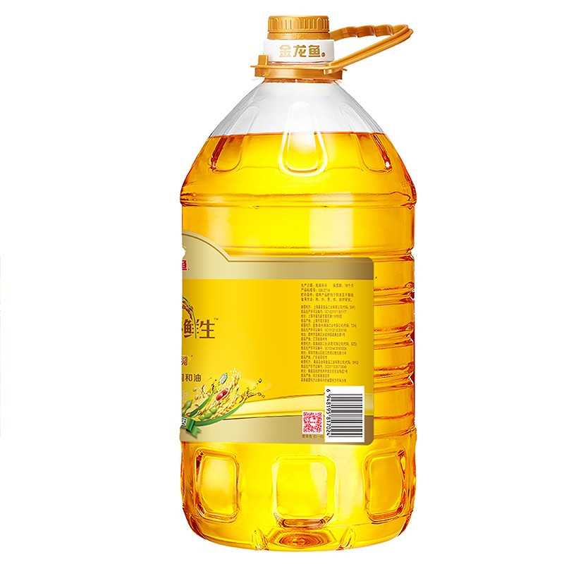 金龙鱼黄金比例稻谷鲜生食用植物调和油5L高清大图