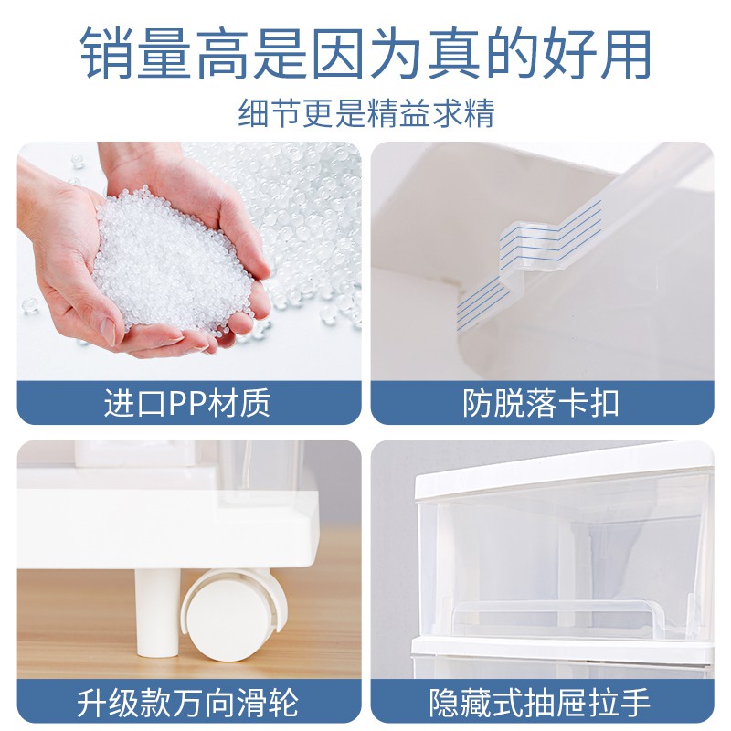 多层透明收纳柜子抽屉式零食玩具置物架厨房卧室塑料储物盒收纳箱 三维工匠高清大图
