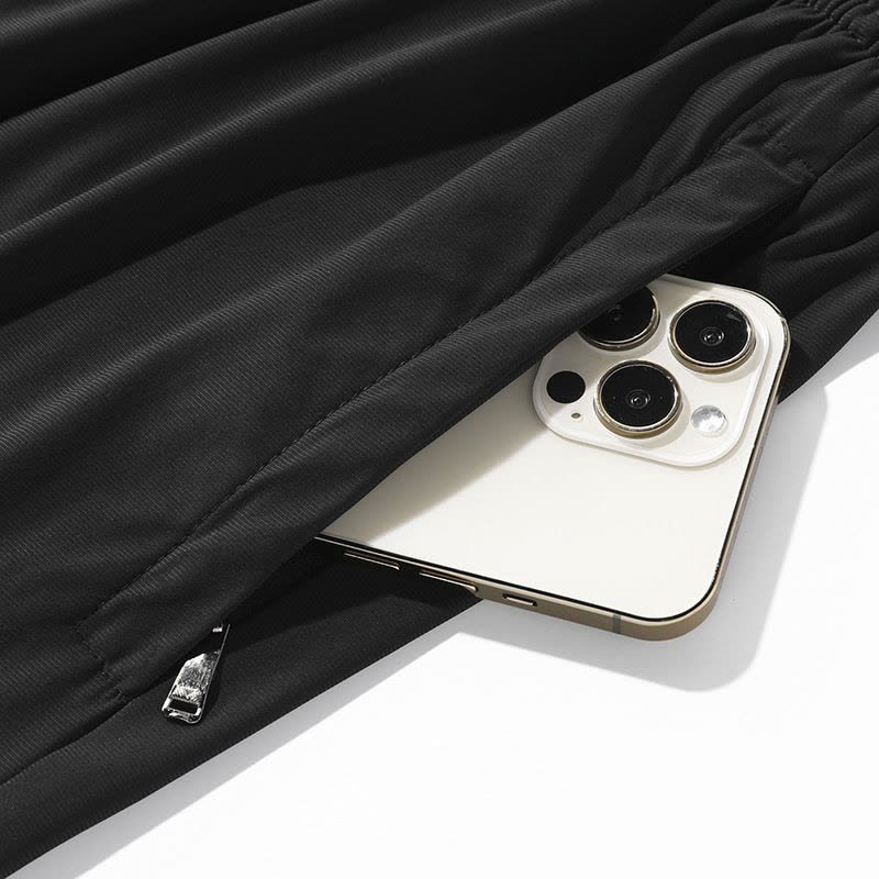 渔人船长大码运动裤男士夏季薄款冰丝速干裤跑步休闲裤宽松男裤五分裤图片