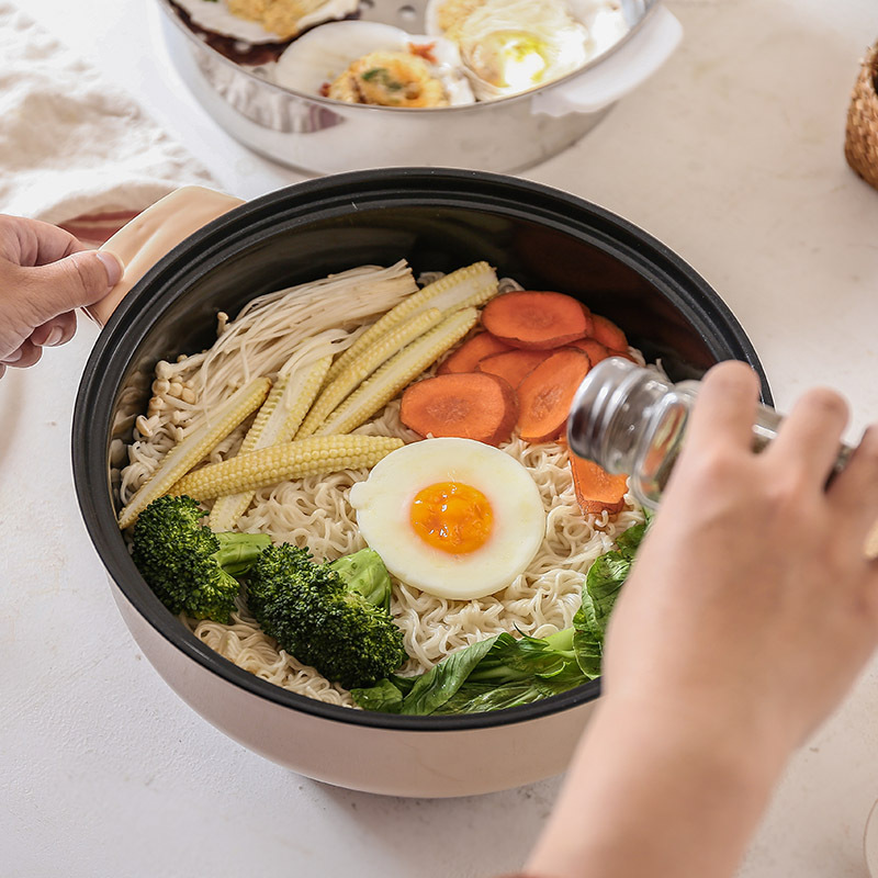 电煮锅多功能家用小火锅学生法耐(FANAI)宿舍迷你电锅电炒锅不粘1-2人3-5 28CM不粘内胆(+蒸格)