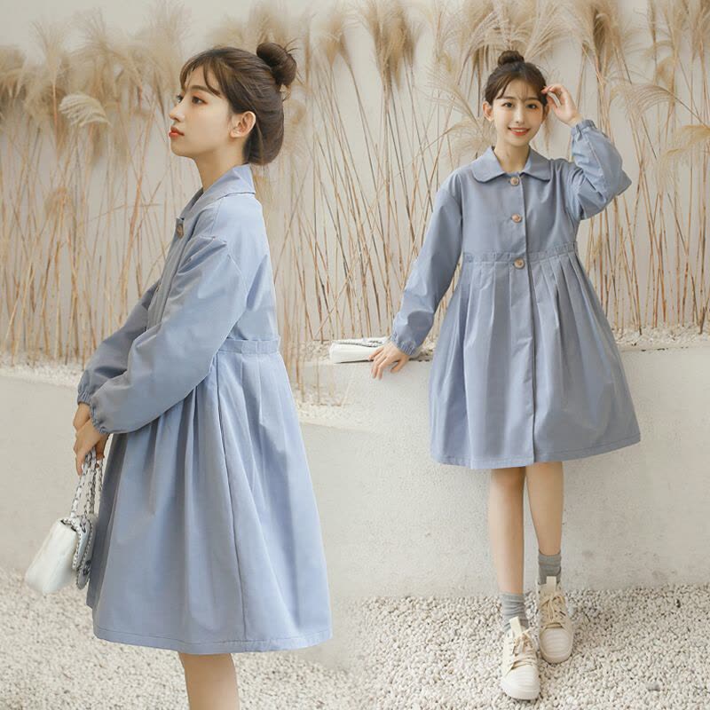 迪鲁奥(DILUAO)孕妇装秋装外套风衣女中长款2021新款时尚款秋冬季韩版宽松大码孕妇上衣图片