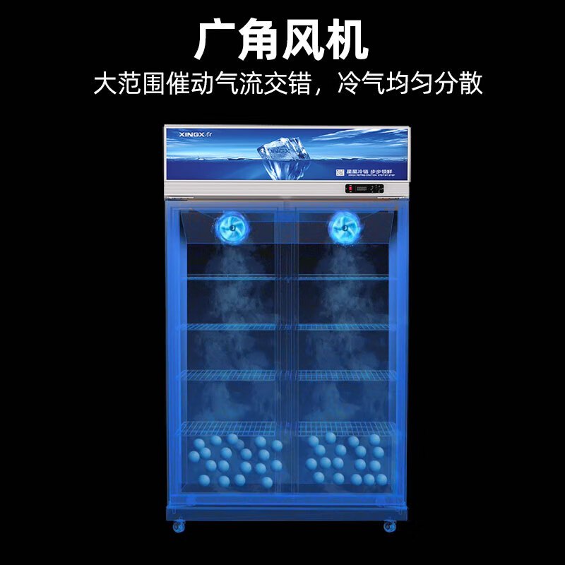 星星(XINGX)LSC-818Y 800升大容量双门冷藏展示柜 商用冰箱保鲜冷藏冰柜 玻璃门立式饮料柜高清大图