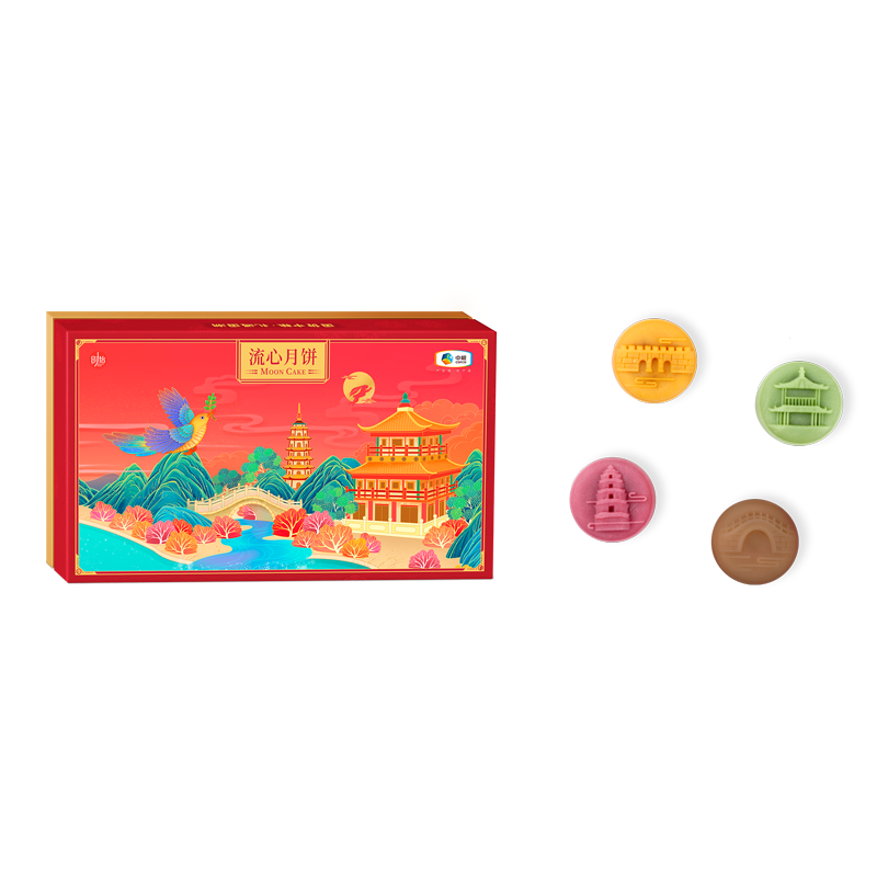 国货中粮·桃山皮流心月饼|国潮款A款114型