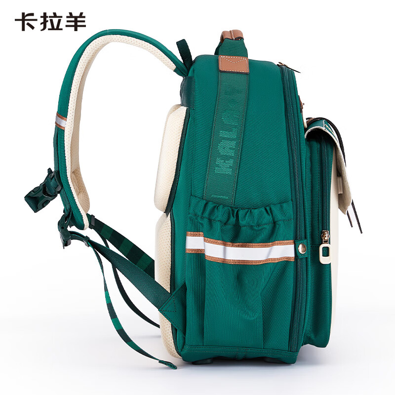 KALA·Y 小学生云朵书包轻便减负防下坠双肩包大容量背包 CX2245 墨绿 18L 1个高清大图