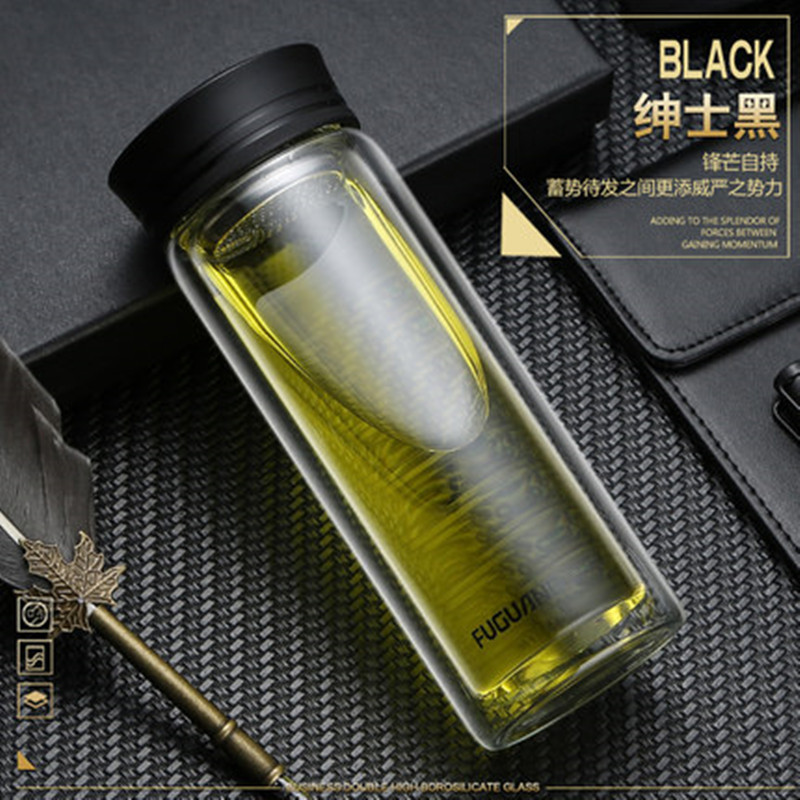 富光双层茶杯玻璃杯水杯玻璃杯