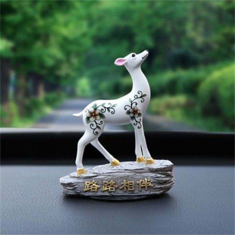 一路平安鹿汽车摆件车载创意可爱车内装饰品高档车饰