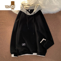 YANXU卫衣男2022新款ins潮牌宽松连帽衣服帅气休闲长袖男装外套 2XL 5604黑色