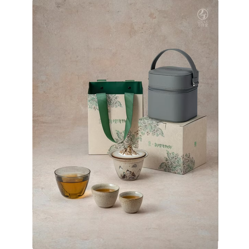 万仟堂(Edenus)旅行茶具 户外便携茶具套装带包 高档陶瓷礼盒敦煌联名 越过山丘高清大图