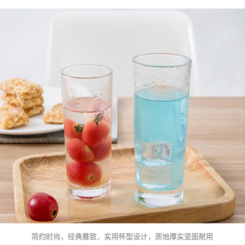 顺心优 透明玻璃果汁杯水杯早餐牛奶杯啤酒杯 325ml/个高清大图