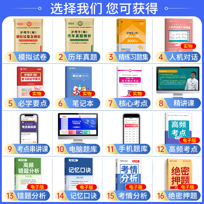 [友一个正版]原军医版护师2023备考护师历年真题试卷习题集题库押题护理学师初级护师资格考试可以搭配丁震人卫版速记教材高清大图