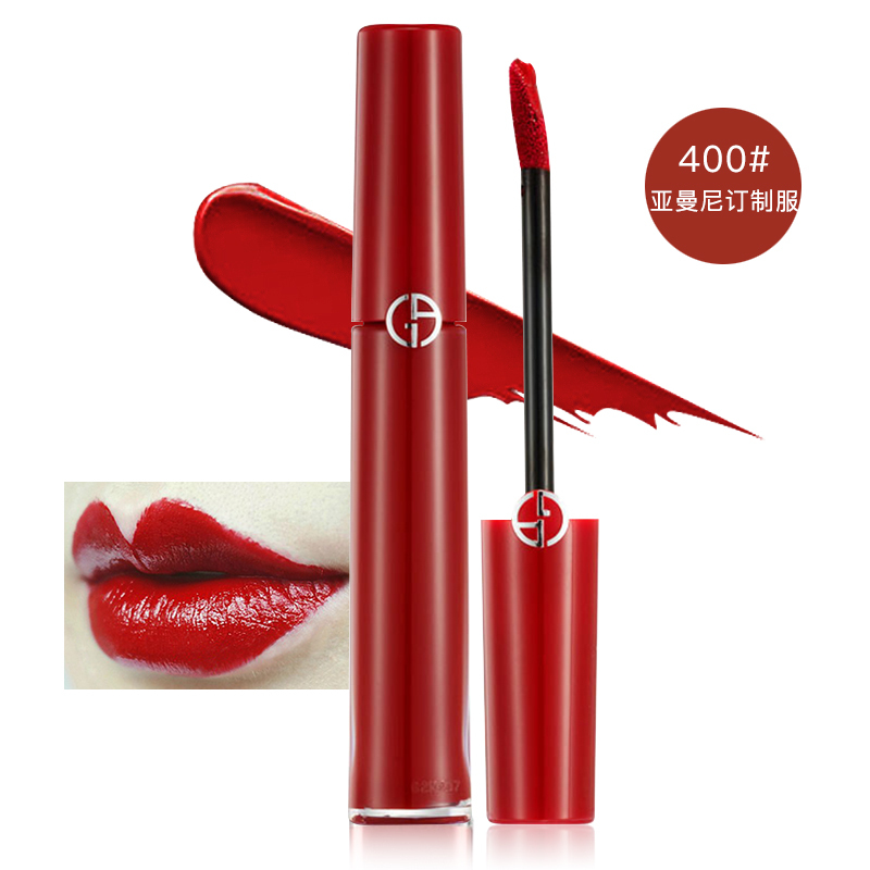 阿玛尼(ARMANI)唇釉显色复古口红唇彩6.5ml 臻致丝绒哑光 液体唇膏红管唇釉400# 阿玛尼红高清大图