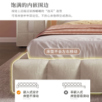 兰秀家居 床 奶油风泡芙床简约公主轻奢现代风磨砂布艺双人床