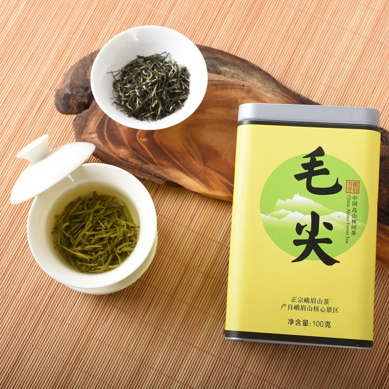 峨眉雪芽 高山毛尖100g 春茶嫩芽绿茶 茶叶