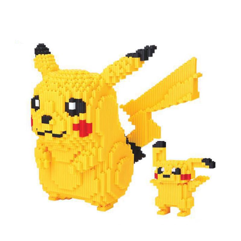 小颗粒拼接钻石拼装积木玩具兼容乐高神奇宝贝宠物精灵皮卡丘hc9086