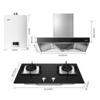 林内（Rinnai）欧式顶吸油烟机烟灶NM05T+2E01M&升级360°安防系统零温差恒温静音RUS-13QH04